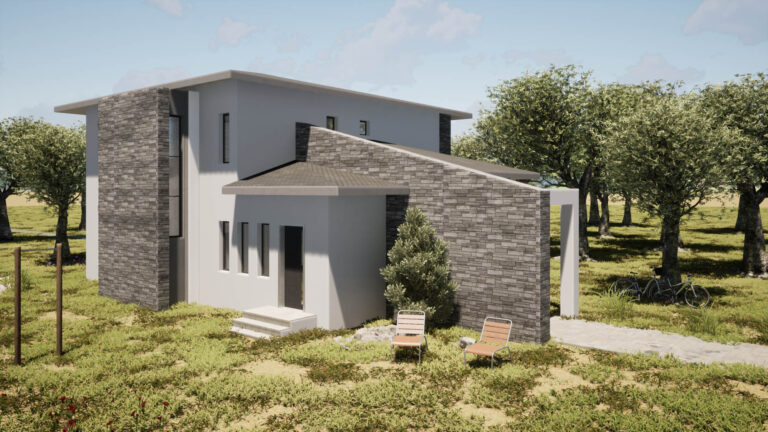 Render εξωτερική άποψης της μονοκατοικίας