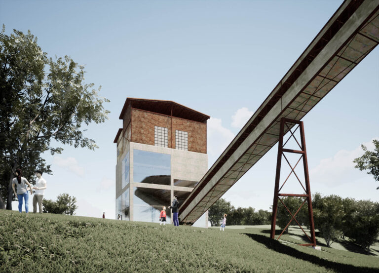 Εξωτερική άποψη των διατηρημένων εγκαταστάσεων του μεταλλείου