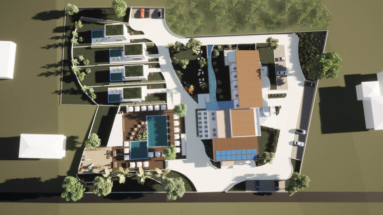 Πανοραμική τρισδιάστατη αναπαράσταση της τουριστικής μονάδας