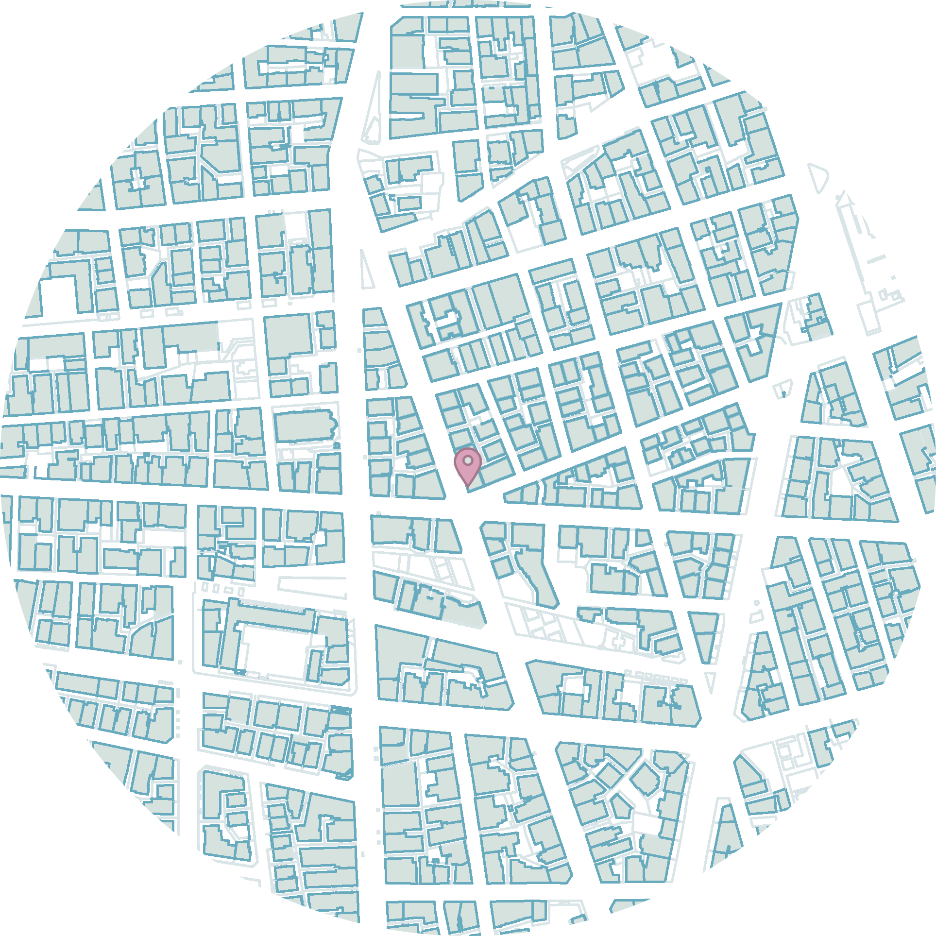 Εντοπισμός γραφείου σε αφαιρετικό χάρτη τιρκουάζ απόχρωσης